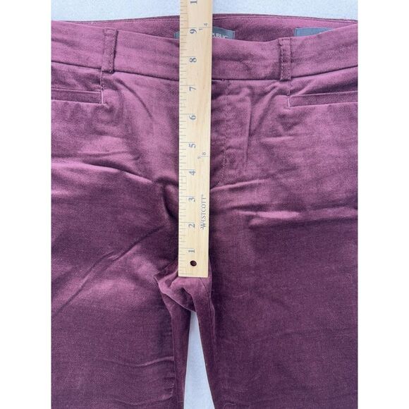 BANANA REPUBLIC Sloan Velvet Pants Women 2 Burgundy Stretch Classy Holiday - Picture 6 of 9